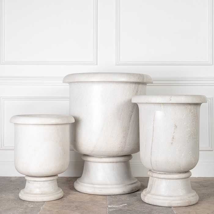 Picture of ZAYN Indian Marble Pedestal Planter
