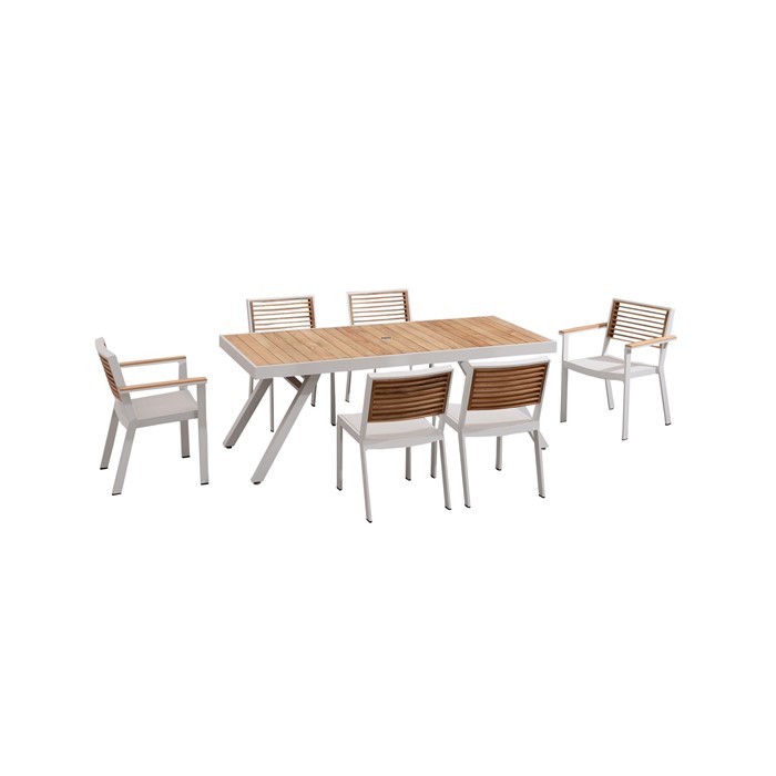 Picture of St Lucia 7 Piece Dining Set in White