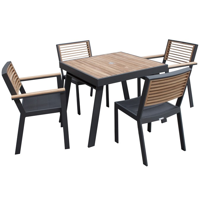 Picture of St Lucia 5 Piece Dining Set in Charcoal