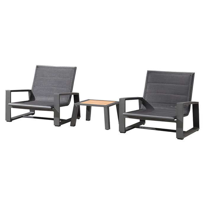 Picture of St Lucia 3 Piece Low Casual Seating in Charcoal