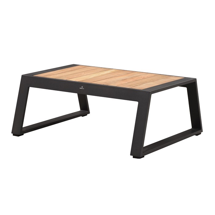 Picture of Caribbean Coffee Table with Full Teak Top in Charcoal