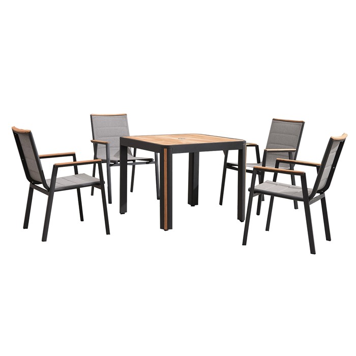 Picture of Madrid 5 Piece Dining Set in Charcoal