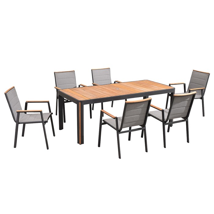 Picture of Madrid 7 Piece Dining Set in Charcoal 