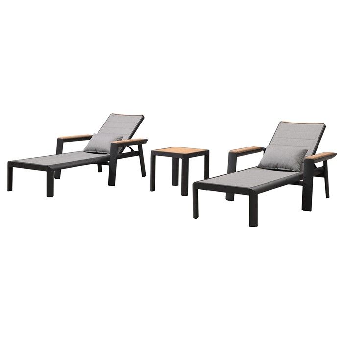 Picture of Madrid 3 Piece Chaise Lounge Set in Charcoal