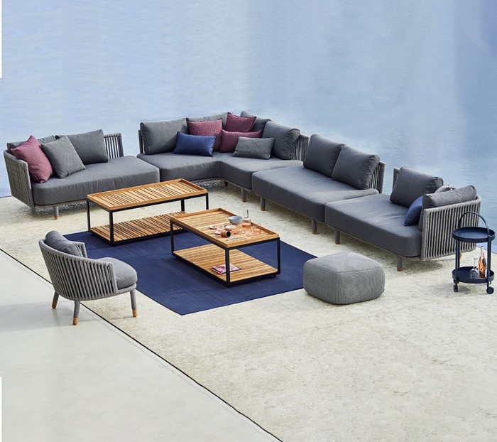 Picture of Moments 2-seater sofa module, incl. Grey cushion set, Cane-line SoftTouch