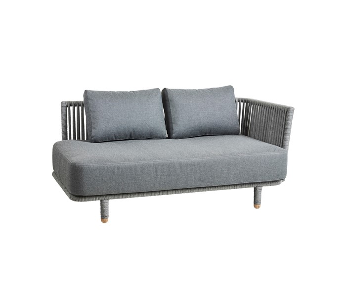 Picture of Moments 2-seater sofa, left module, incl. Grey cushion set, Cane-line SoftTouch