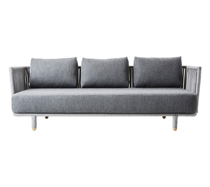 Picture of Moments 3-seater sofa, incl. Grey cushion set, Cane-line SoftTouch