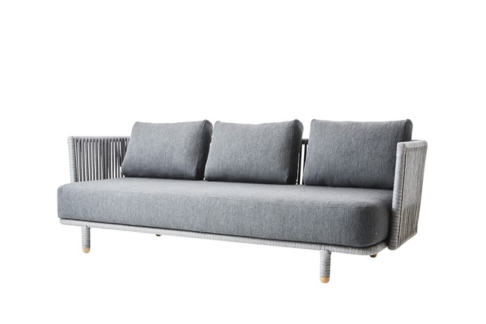 Picture of Moments 3-seater sofa, incl. Grey cushion set, Cane-line SoftTouch
