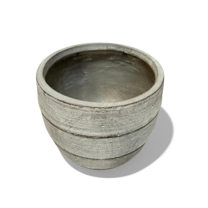 Picture of GeoLite Lined Barrel Planter Grey Wash 