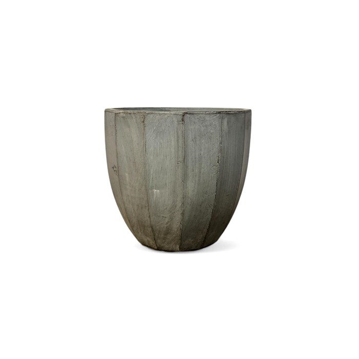 Picture of GeoLite Ribbed Olive Planter Grey Wash 