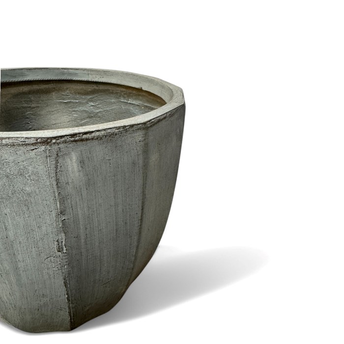 Picture of GeoLite Ribbed Olive Planter Grey Wash 