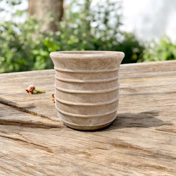 Picture of Antique Terracotta Ribbed Planter Basalt