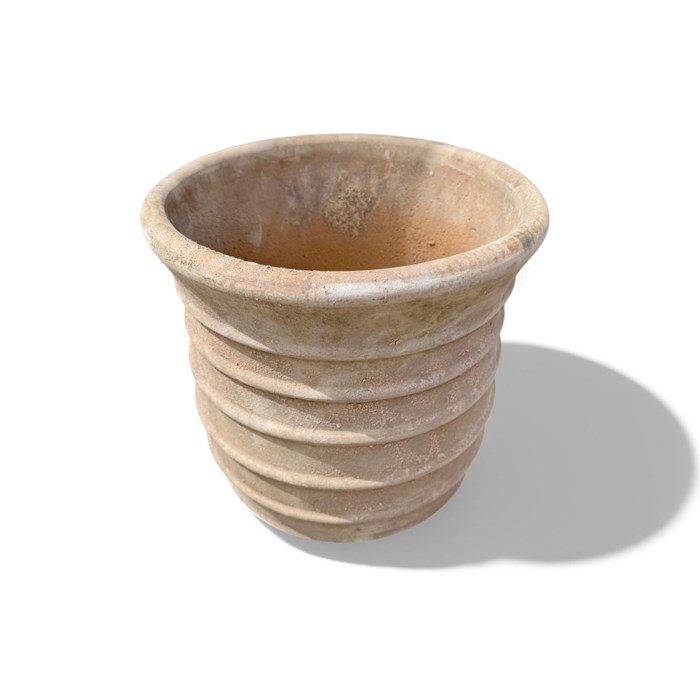 Picture of Antique Terracotta Ribbed Planter Basalt