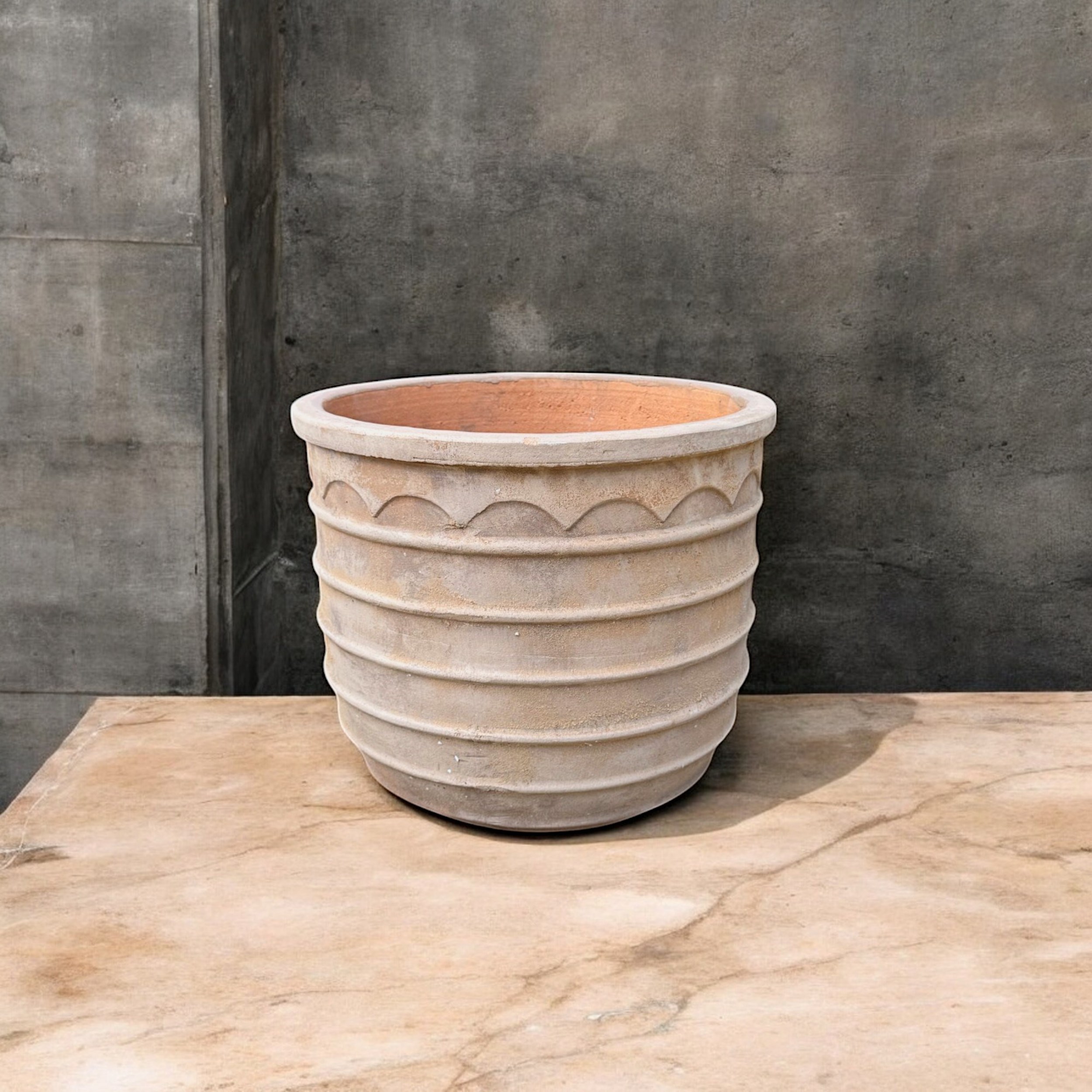 Picture of Antique Terracotta WaveRim Egg Basalt